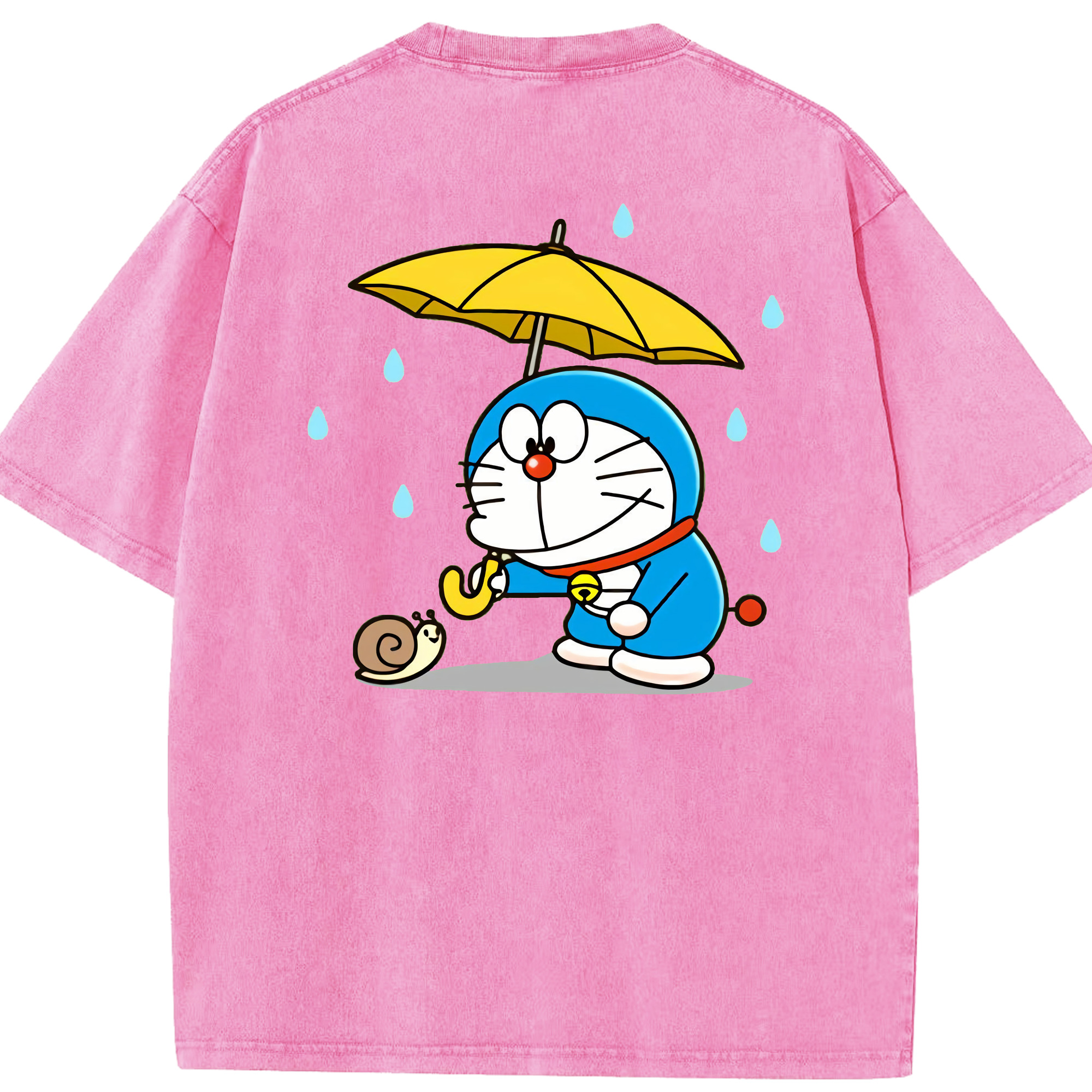 （画像用） ドラえもん Doraemon 綿100% ヴィンテージ風 半袖Tシャツ（背面プリント）